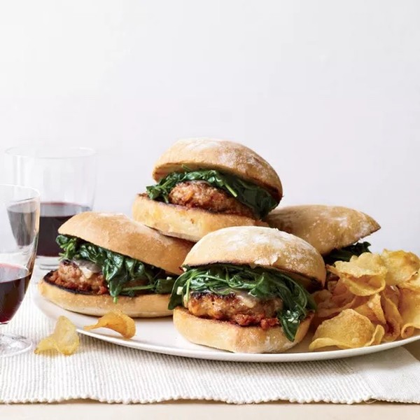 italian_sausage_burgers_and_garlicky_spinach